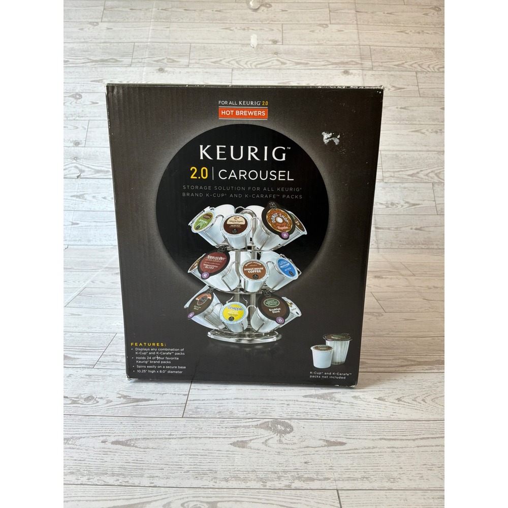 Keurig 2.0 K-Cup K-Carafe Pod Carousel 24 Count Chrome New in Box